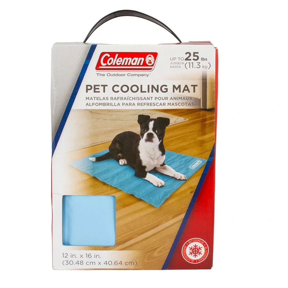 Coleman Pet Cooling Mat 12” x 16” Self Cooling Gel Pad Floor, Car, Cats + Dogs